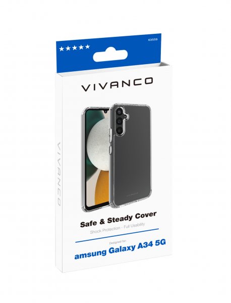 Samsung Galaxy A34 5G Cover Safe & Steady Transparent