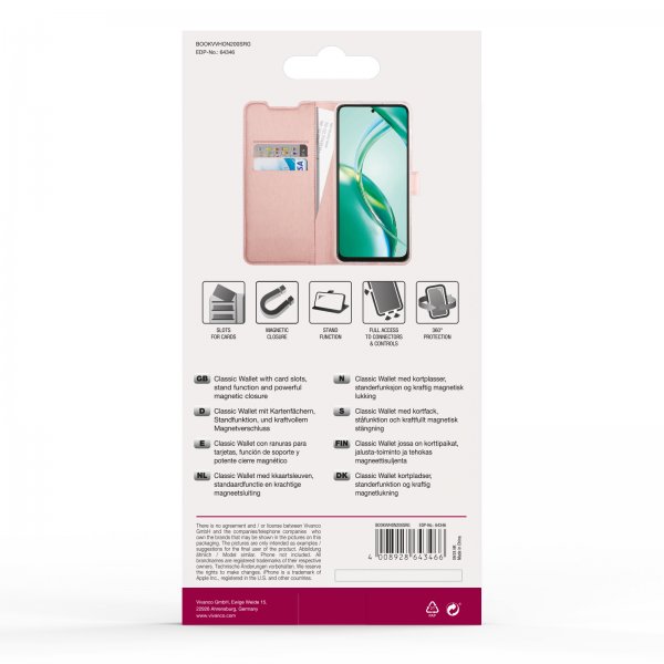 Honor 200 Smart Etui Classic Wallet Roseguld