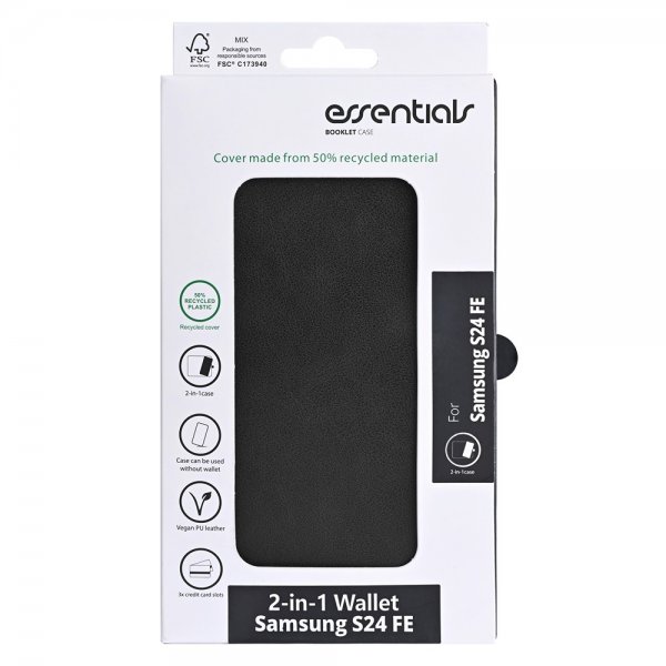 Samsung Galaxy S24 FE Etui 2-in-1 Vegan Leather Sort