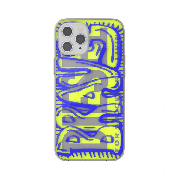 iPhone 12 Pro Max Cover Snap Case Clear AOP Blue/Neon Lime