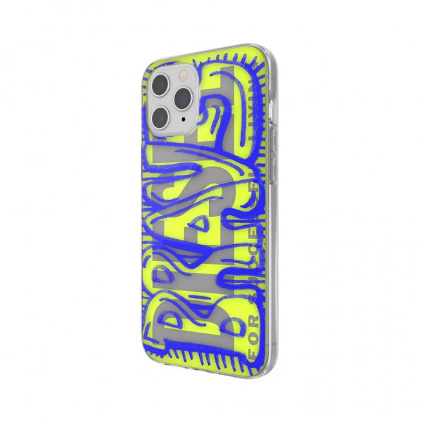 iPhone 12 Pro Max Cover Snap Case Clear AOP Blue/Neon Lime