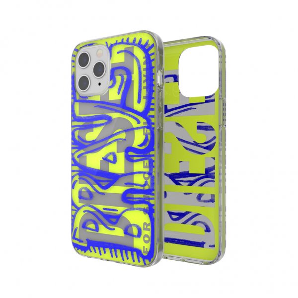 iPhone 12 Pro Max Cover Snap Case Clear AOP Blue/Neon Lime