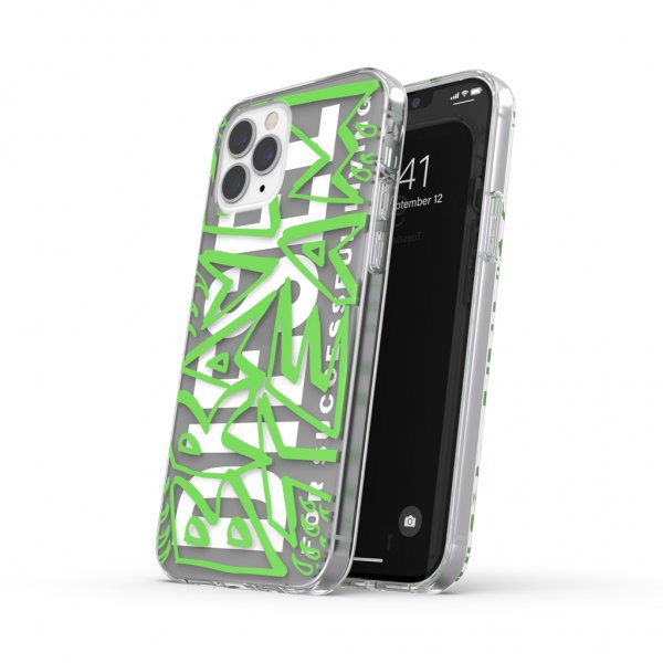 iPhone 12/iPhone 12 Pro Cover Snap Case Clear AOP Black/Green