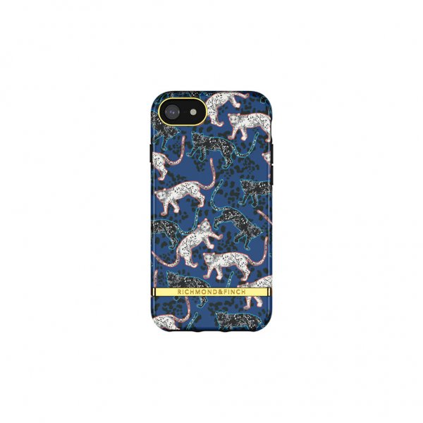 iPhone 6/6S/7/8/SE Cover Blue Leopard
