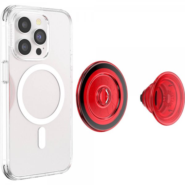 PopGrip for MagSafe Danger Red Translucent