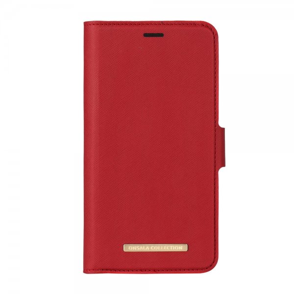 iPhone X/Xs Etui Fashion Edition Aftageligt Cover Saffiano Rød