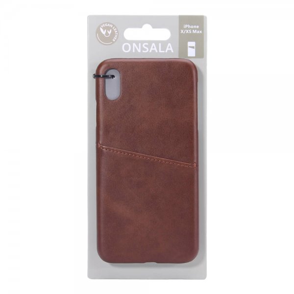 iPhone Xs Max Cover med Kortholder Brun