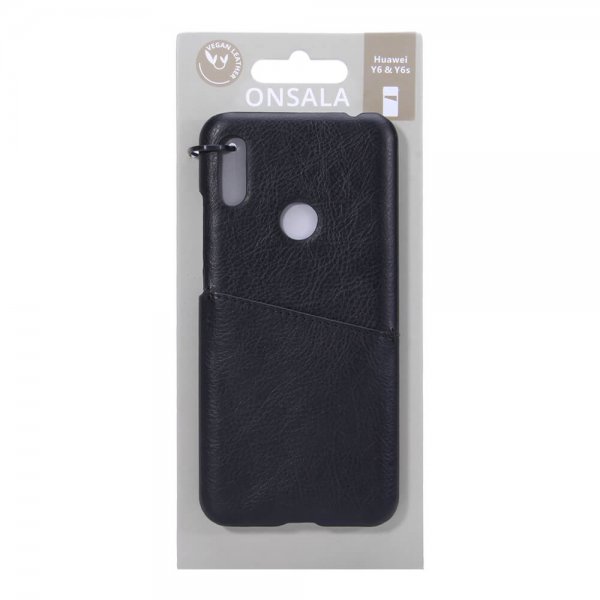 Huawei Y6 2019 Cover med Kortholder Sort