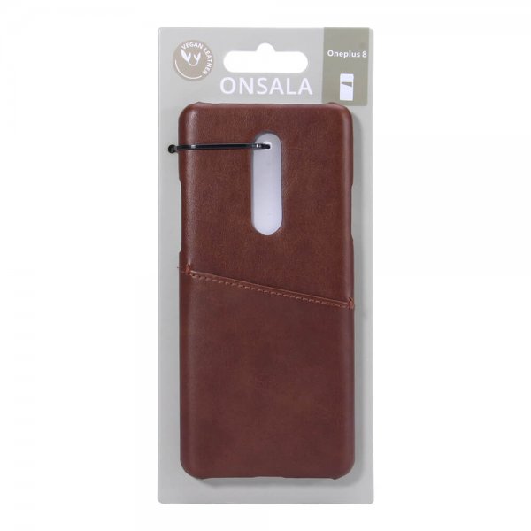 OnePlus 8 Cover med Kortholder Brun