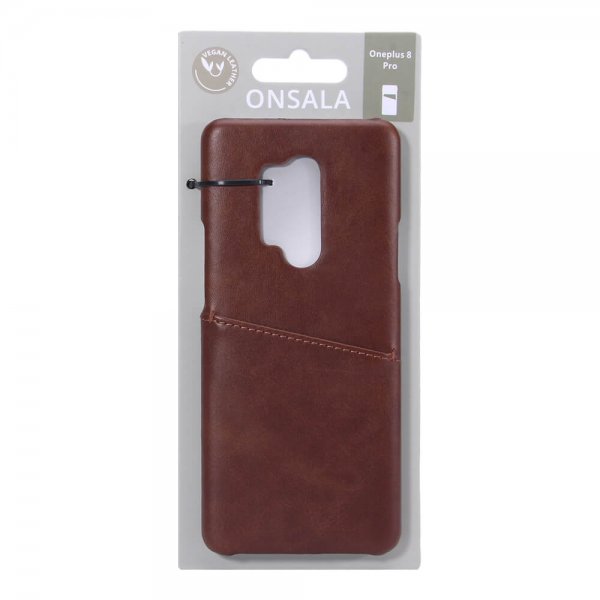 OnePlus 8 Pro Cover med Kortholder Brun