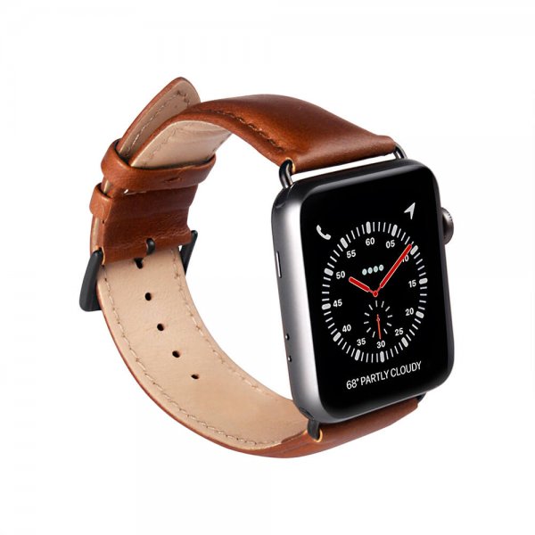 Apple Watch 44/45/46mm/Apple Watch Ultra Armbånd Ægte Læder Brun