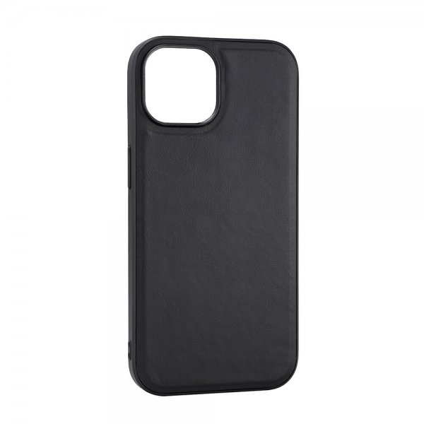 iPhone 15 Cover Ægte læder MagSeries Sort