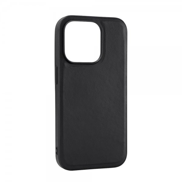 iPhone 15 Pro Cover Ægte læder MagSeries Sort