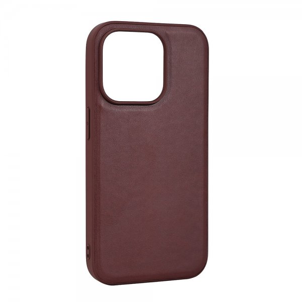iPhone 15 Pro Cover PU MagSeries Brun