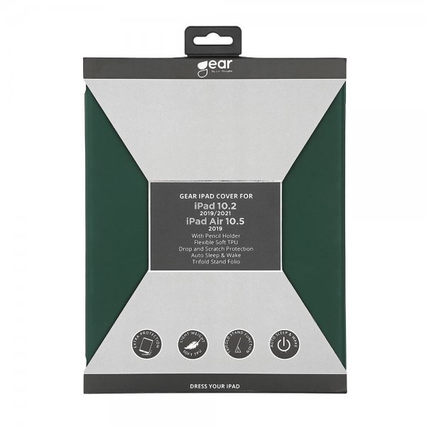 iPad 10.2 (gen 7/8/9) Etui Trifold Stand Folio Grøn