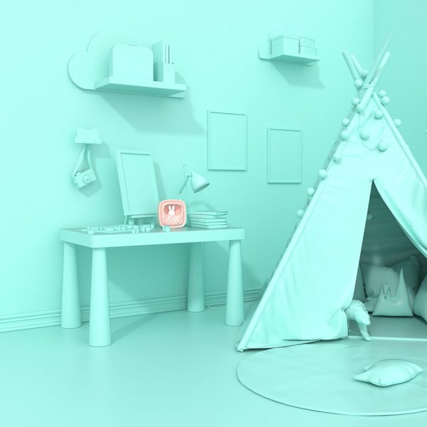 Vækkeur med nattelys Billy ur lyserød