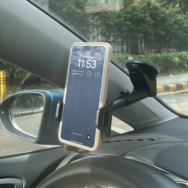 Telefonholder med sugekopmontering Forlængelig arm