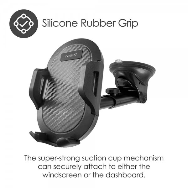 Telefonholder med sugekopmontering Forlængelig arm