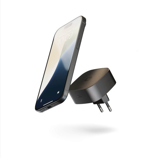 Trådløs oplader Wall Plug Qi2 MagSafe Sort