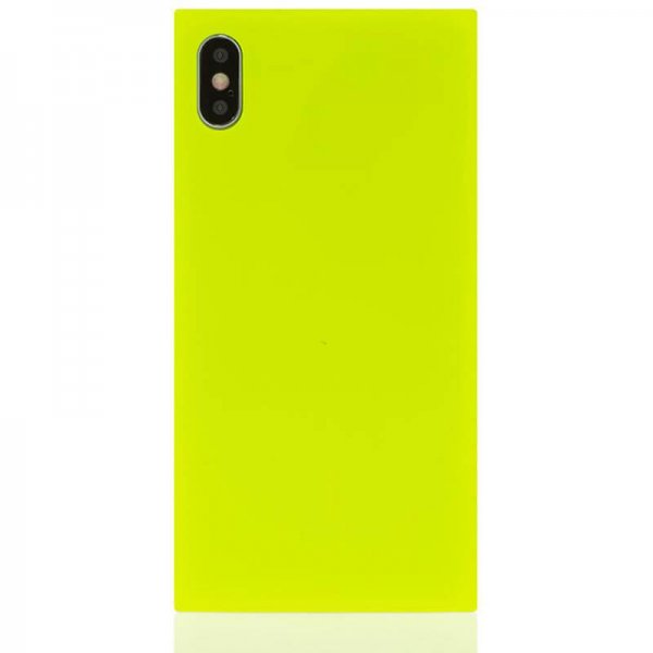 iPhone Xs Max Cover Square Case Neon Gul
