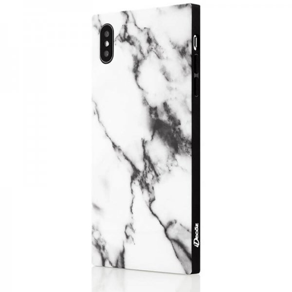 iPhone Xs Max Cover Square Case Marble Hvid