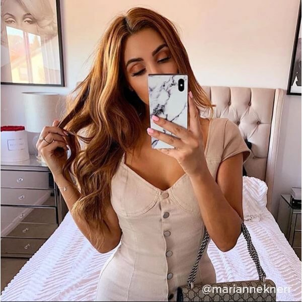 iPhone Xs Max Cover Square Case Marble Hvid