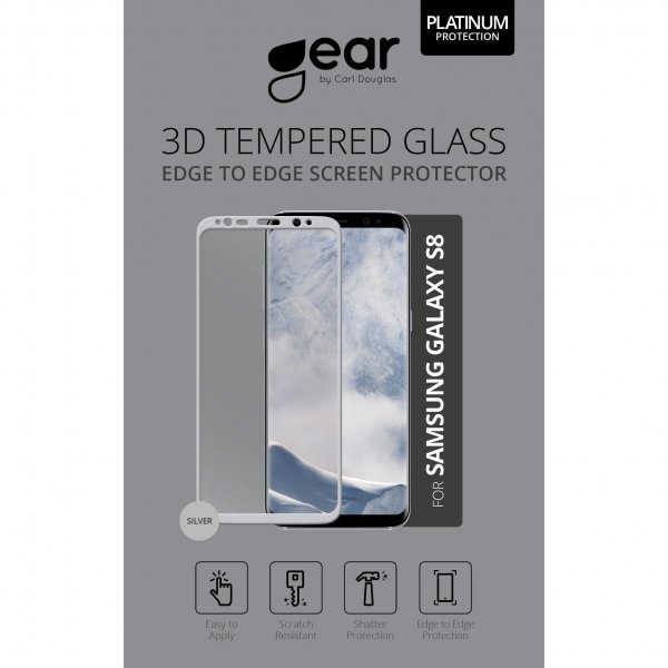 Samsung Galaxy S8 Skærmbeskytter 3D Sølv