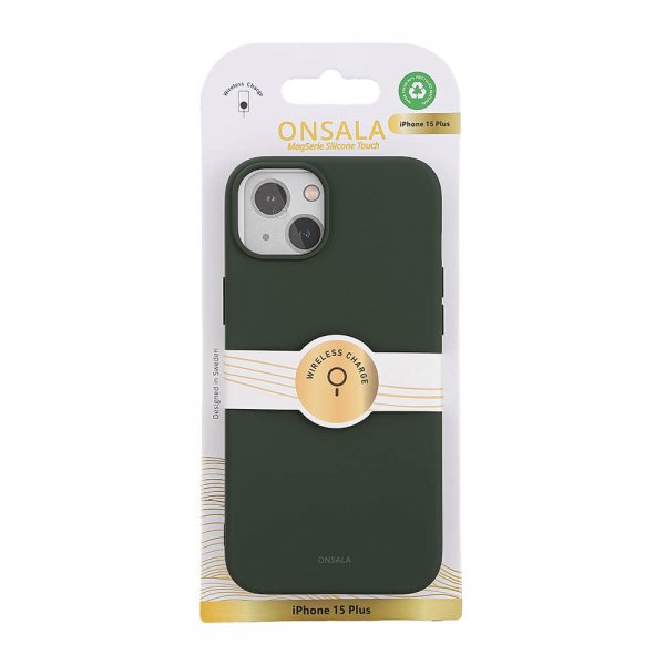iPhone 15 Plus Cover Silicone Touch MagSeries Olive Green