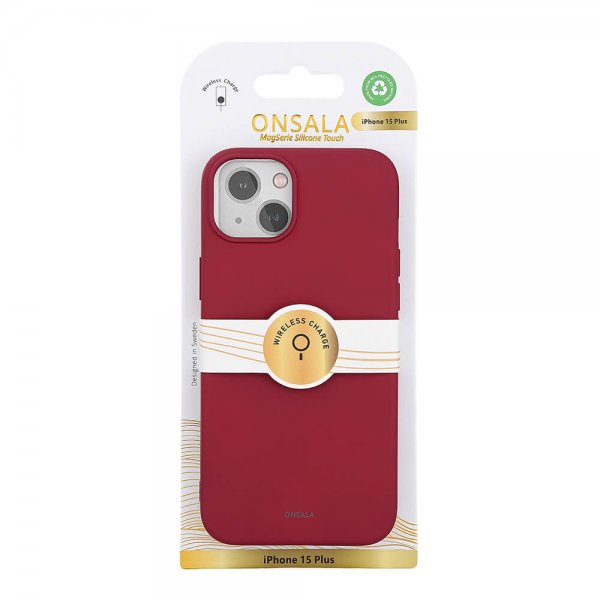 iPhone 15 Plus Cover Silicone Touch MagSeries Deep Red