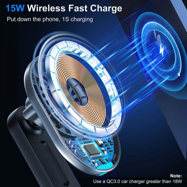 MagSerie Telefonholder Airvent MagSafe-opladning 15W