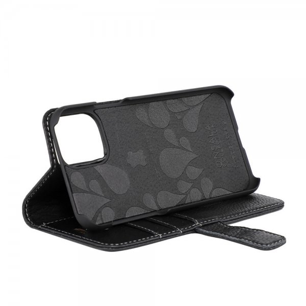 iPhone 11 Pro Max Etui Ægte Læder Sort