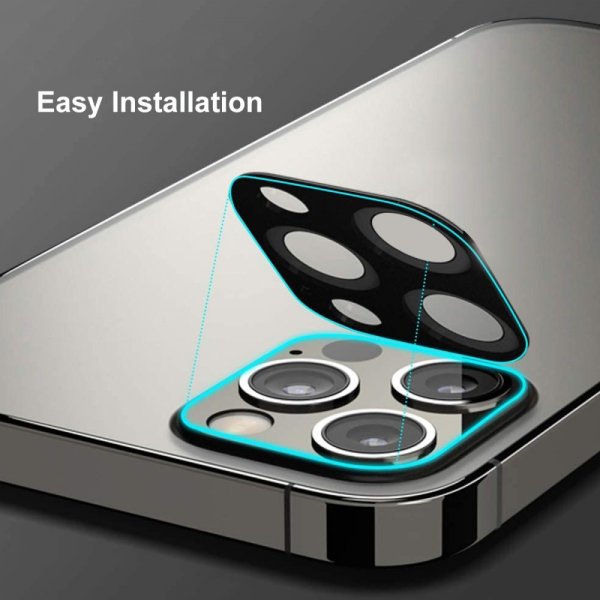iPhone 12 Mini Kamerabeskytter Hærdet Glas Sort