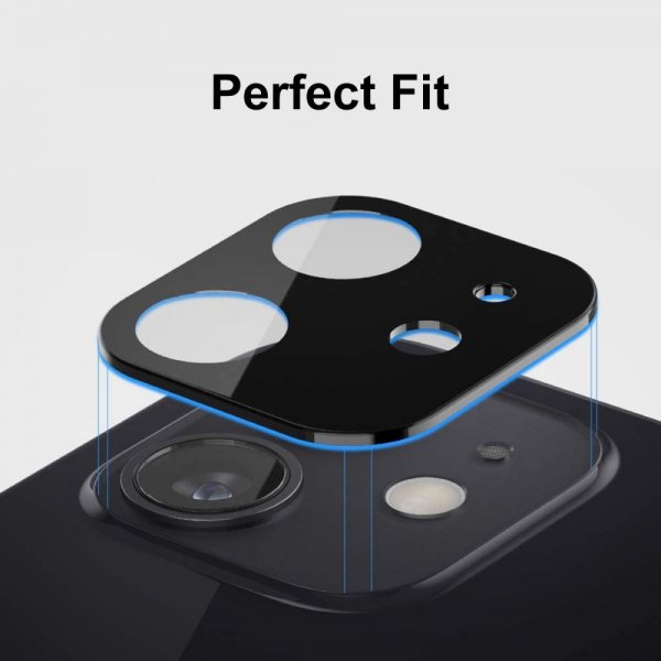 iPhone 12 Mini Kamerabeskytter Hærdet Glas Sort