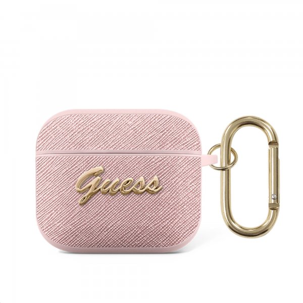 AirPods 3 Cover Saffiano Metal Logo Rosa