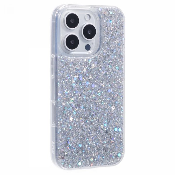 iPhone 16 Pro Max Cover Sparkle Series Stardust Silver