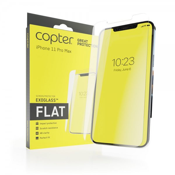 ExoGlass Flat till iPhone Xs Max/11 Pro Max Skærmbeskytter Hærdet Glas