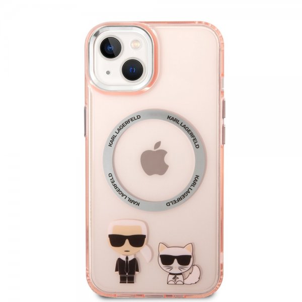 iPhone 14 Plus Cover Karl & Choupette MagSafe Lyserød