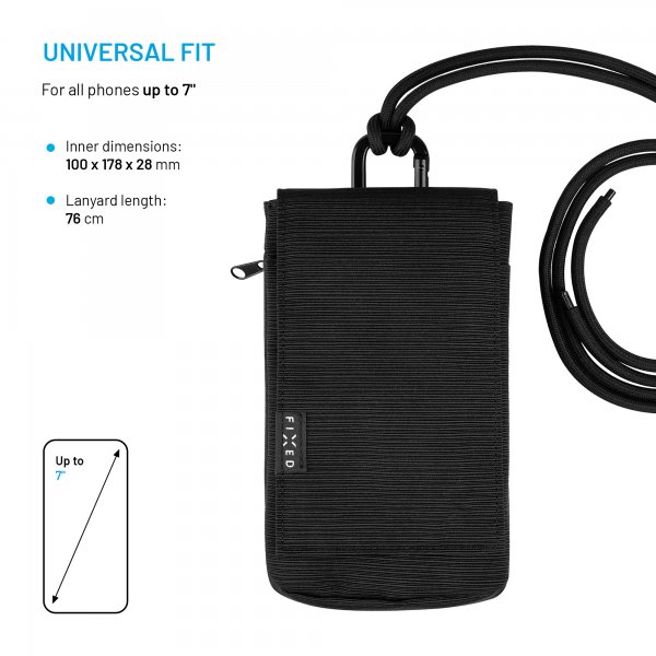 Skulderremstaske med ficka till Mobil Camino Sling Sort