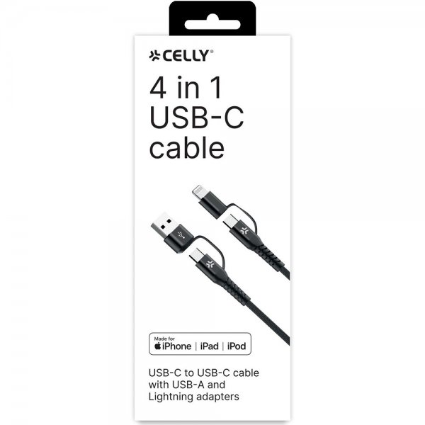Kabel 4 in 1 USB-C/USB-A/Lightning Cable 60W 2m