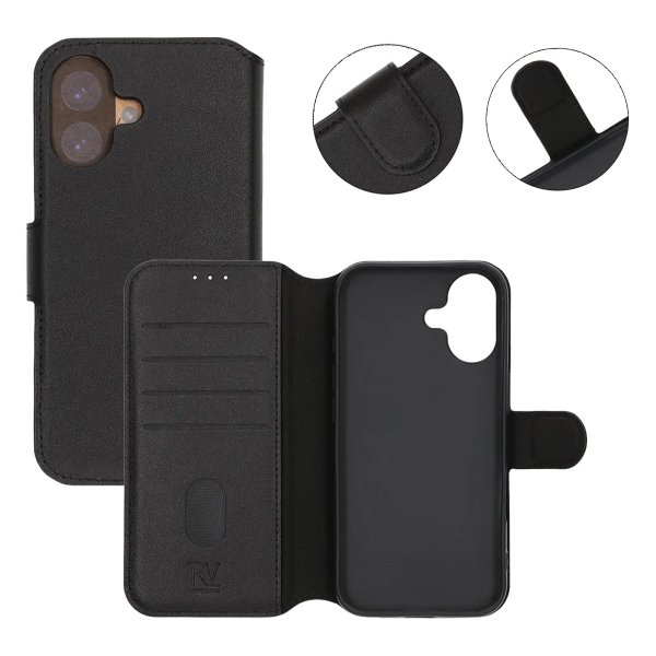 iPhone 17 Etui Ægte Læder Sort