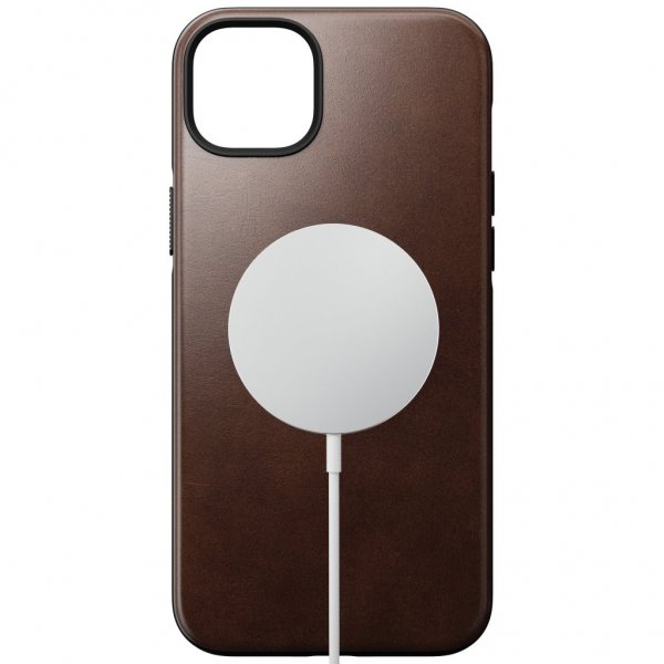 iPhone 14 Plus Cover Modern Leather Case Horween Rustic Brown