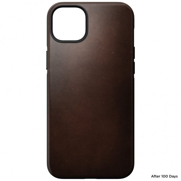 iPhone 14 Plus Cover Modern Leather Case Horween Rustic Brown