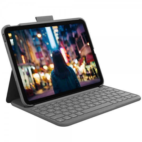 iPad 10.9 (gen 10)/iPad 11 (A16) Etui med Tastatur Slim Folio Oxford Grey Nordic