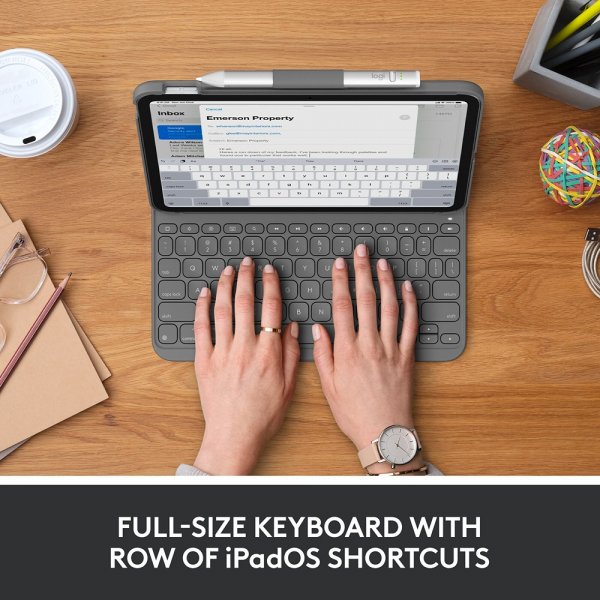 iPad 10.9 (gen 10)/iPad 11 (A16) Etui med Tastatur Slim Folio Oxford Grey Nordic