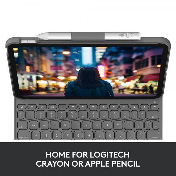 iPad 10.9 (gen 10)/iPad 11 (A16) Etui med Tastatur Slim Folio Oxford Grey Nordic