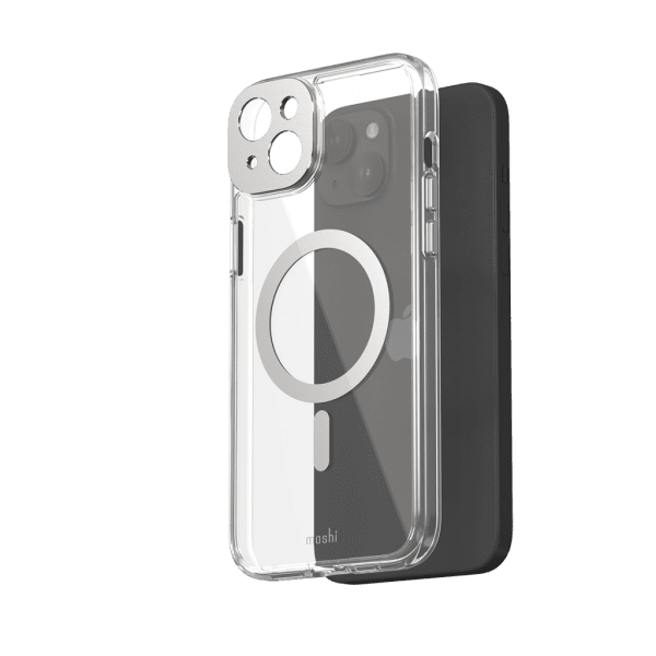 iPhone 15 Plus Cover iGlaze MagSafe Luna Silver
