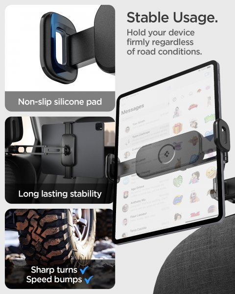 OneTap Universal Tablet Mount for Car Headrest UTS45 Svart