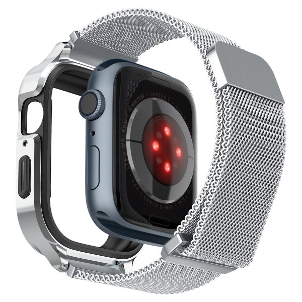Apple Watch 45mm Armbånd Metal Fit Pro Sølv