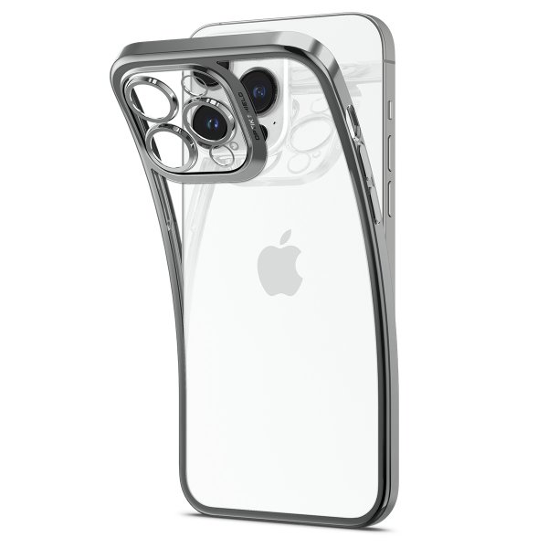 iPhone 14 Pro Cover Optik Crystal Chrome Gray