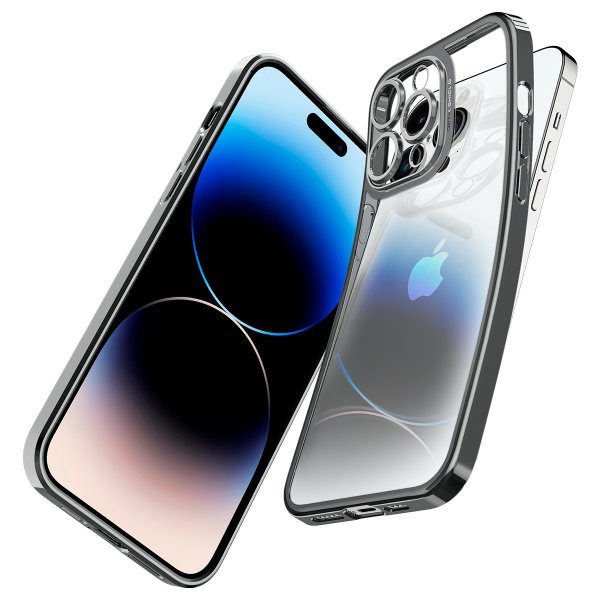 iPhone 14 Pro Cover Optik Crystal Chrome Gray